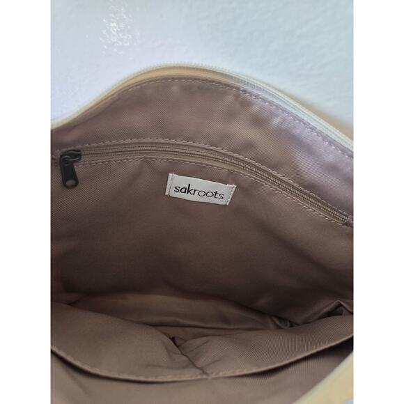 Sakroots Artist Circle Linen Uncoated Canvas Zipper Top Crossbody Rose in Bloom - Picture 10 of 12